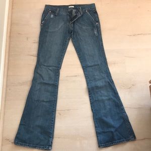 Frankie B. Embroidered blue jeans, size 6